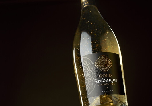 Discover the first alcohol free wine with gold flakes